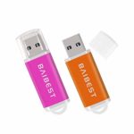 2 Pack 32GB USB 2.0 Flash Drive Pen Drive BAIBEST USB Stick Memory Stick(2 Colors:Orange Pink)