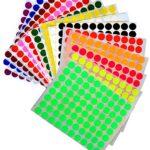 Kids Colored Round dots ½ “ inch (0.5) Art Crafts and Games Stickers 1280 Pack 15 Colors 16 Sheets