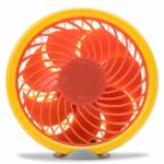 USB Desk Fan With Gravity Sensor To Switch Wind levels,Personal Mini USB Fan 5-Inch Size For Office,Home Bedside Table(Orange Color)