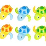 Zooawa [6 Pcs] Baby Bath Toy, Swimming Floating Turtle Bathtub Wind-up Toddler Toys Summer Pool Water Bath Fun Time Cute Sets,Eco-Friendly Material, 3 Colors – Blue, Orange, Green