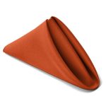 TableLinensforLess 17×17 Inch Polyester Cloth Napkins, Set of 6 (Burnt Orange)