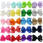 Chiffon 3in Boutique Grosgrain Ribbon Hair Bows Clips For Teens Set Of 20 Color