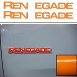 Reflective Concepts RENEGADE Emblem Inlay Decal Stickers for 2015-2018 Jeep Renegade – (Color: Orange)