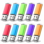 JUANWE 10 Pack 16GB USB Flash Drive USB 2.0 Thumb Drive Jump Drive Memory Stick Pen – Blue/Purple/Red/Green/Orange (16GB, 5 Mixed Color)