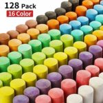 128 Pack 16 Colors Jumbo Sidewalk Chalk Set, Washable Art Play For Kid and Adult, Paint on School Classroom Chalkboard, Kitchen, Office Blackboard, Playground, Outdoor, Gift for Birthday Party