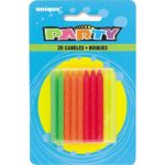 Neon Birthday Candles, 20ct
