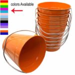 ITALIA 6 Pack Metal Bucket, Orange Metal Bucket 5″ H x 6″ Click and Pick Color and Size.