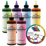 Chefmaster by U.S. Cake Supply 9-Ounce Neon Airbrush Cake Food Colors 6 Bottle Kit with Color Mixing Wheel