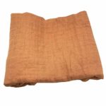 Bamboo Muslin Swaddle Blanket Large Silky Soft Baby Wrap Solid Color Orange Blanket 47×47 Inches (Orange)