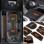 Intget Center Console Mats Door Liner Accessories Non-Slip Cup Mats Gate Slot Mat for Jeep Renegade 2018 – Orange Color …