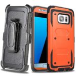 J.west Galaxy S7 Case, Full-body Rugged Galaxy S7 Holster Case with Built-in Belt Clip Kickstand [Heavy Duty Protection ] Bumper Case for Samsung Galaxy S7 (2016 Release) (Orange/Black)