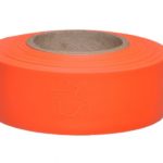 Presco TX1OG-658 150′ Length x 1″ Width, PVC Film, Texas Orange Glo Solid Color Roll Flagging (Pack of 100)