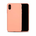 Silicone Rubber Gel Solid Color iPhone X/Xs Phone Case Full Body Protective with Soft Lining Fiber Cushion Shockproof Case for iPhone X iPhone Xs (Papaya)