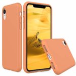 PENJOY Silicone Case for Apple iPhone XR 6.1 inch (2018 New), [ Drop Protection ] Full Body Protection Silicon Cases Support Wireless Charging Soft Rubber Cover (Papaya Color)