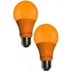 Sleeklighting LED A19 Orange Light Bulb, 120 Volt – 3-Watt Energy Saving – Medium Base – UL-Listed LED Bulb – Lasts More Than 20,000 Hours 2pack