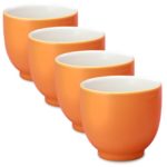 FORLIFE Q Tea Cup (Set of 4), 7 oz, Carrot