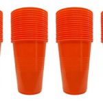 Set of 64 Orange Disposable Plastic Party Cups! 4 Hot Colors – 16oz Cups – Perfect For Parties, BBQ’s, or Regular Use! (Orange)