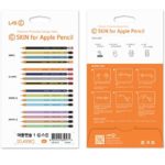 LAB.C C-Skin for Apple Pencil 1 [Classic] 4 Colors (Classic Orange, Classic Navy, Classic Light Grey, Stripe-Red) Sticker Type(4pcs in 1 Package)