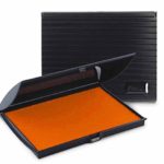 Infusion 5″ x 7″ Large Stamp Ink Pad for Rubber Stamps, Your Go To Large Stamp Ink Pad for Bright Color, Even Coverage and Durability, Orange Stamp Pad