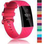 Velavior 15 Colors Bands for Fitbit Charge 3 / Charge3 SE, Waterproof Replacement Wristbands for Women Men Small Large (Hot Pink, Small)