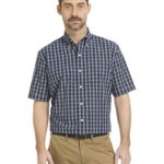 Arrow 1851 Men’s Hamilton Poplins Short Sleeve Button Down Plaid Shirt