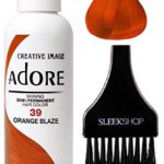 ADORE Creative Image Shining SEMI-PERMANENT Hair Color (STYLIST KIT) No Ammonia, No Peroxide, No Alcohol Haircolor Semi Permanent Dye (39 Orange Blaze)
