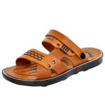 Corriee Mens Walking Shoes Flats Summer Casual Beach Slippers Mens Fashion Outdoor Sandals Orange