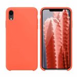 Silicone Case for iPhone Xr, Slim Liquid Silicone Rubber Soft Microfiber Lining Anti-Slip Protective Case Cover Compatible with iPhone Xr 6.1″ – Coral Orange