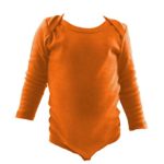 COUVER Unisex Baby Infant Toddler Long Sleeve Lap Shoulder Solid Color Bodysuit Onesie,Orange,12 Months