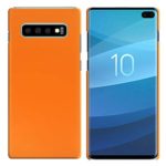 FINCIBO Case Compatible with Samsung Galaxy S10+ / S10 Plus 6.4 inch, Back Cover Hard Plastic Protector Case Stylish for Galaxy S10 Plus (NOT FIT S10, S10E) – Solid Neon Fluorescent Orange Color