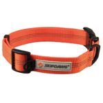 SKIPDAWG Heavy Duty Dog Collar – Outdoor Safety & Comfy Nylon Dog Collar Reflective with Buckle, Neck Range 14-20 inches, Adjustable Collars for Medium Dog, Orange Color