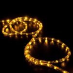 WYZworks 20′ feet Orange/Amber LED Rope Lights – Flexible 2 Wire Accent Holiday Christmas Party Decoration Lighting | UL Certified