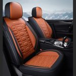 DAPENG Car Seat Protector, Front and Rear 5 Seats Full Set of Universal Leather Four Seasons Seat Cover (Color : Orange)