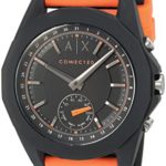 Armani Exchange Men’s Hybrid Smartwatch, Orange Silicone, 44 mm, AXT1003