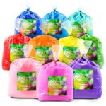 Holi Powder by Chameleon Colors – 50 lbs – 10 Colors. Pure, Authentic Fun – Color Races, 5k, Festival. Red, Yellow, Blue, Green, Orange, Purple, Pink, Navy Blue, Magenta, Aquamarine.