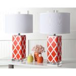 Safavieh Lighting Collection Garden Lattice Orange 27-inch Table Lamp (Set of 2)