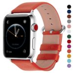 Fullmosa Compatible Watch Band 38mm 40mm 42mm 44mm Calf Leather Band Compatible Watch Bands Strap,38mm 40mm Orange