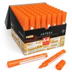 Arteza Highlighters Set of 64, Orange Color, Wide Chisel Tips, Bulk Pack of Markers, for Office, School, Kids & Adults