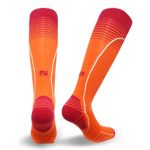 Vitalsox Italian Premium Patented Graduated Compression Silver Drystat Running Socks(1Pair-Compression), Orange, Medium