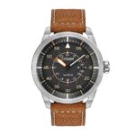 Citizen Men’s Eco-Drive Stainless Steel Watch with Brown Leather Strap