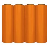 Orange Color Hand Bundling Stretch Wrap Film 18 Inch x 63 Gauge x 1500 Feet 4 Rolls/Cs