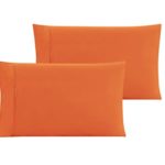 KING size Solid ORANGE Pillow Cases 1500 Thread Count Egyptian Quality 2 piece set, Silky Soft & Wrinkle Free