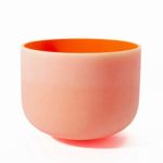CVNC 8 Inch Orange Color D Note Navel Chakra Frosted Quartz Crystal Singing Bowl 8 Inch + Free mallet & O-ring Powerful Energy