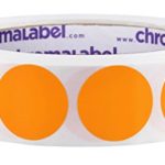 ChromaLabel 1 inch Removable Color-Code Dot Labels | 1,000/Roll (Orange)