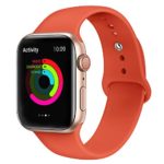 AdMaster Silicone Compatible for Apple Watch Band and Replacement Sport iwatch Accessories Bands Series 4 3 2 1 Orange 42mm/44mm M/L