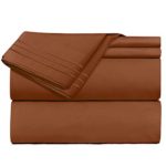 Queen Size Sheets – 4 Piece Queen Rust Bed Sheet Set – Hotel Luxury Bed Sheets – Extra Soft Microfiber Sheets – Easy Fit 16″ Deep Pocket Fitted Sheets – 4 PC Sheets Queen Sheets – Rust Orange Brown