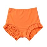 Tomppy Women Swimsuit Bottom Solid Ruched Swimwear Tankini Briefs Swim Shorts Orange