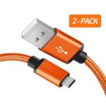 for Samsung Galaxy S10 Charger, (2-Pack 3FT) Benicabe USB Type C Samsung Adaptive Fast Charging Cable Nylon Braided Cord for Samsung Galaxy S10e / S10+, S9 / S9 Plus, S8 / S8 Plus(Orange)