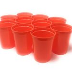CSBD 10 Pack Blank 16 oz Plastic Stadium Cups Bulk – Reusable or Disposable, Made In USA, Great For Customization, Monograms, Marketing, DIY Projects, Weddings, Parties, Events (10, Orange)