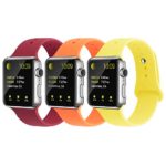 YUNSHU Compatible iWatch Band Replacement iWatch Band 38mm/40mm S/M for Women and Man Soft Sports Band Strap Silicone Series 4 Series 3 Series 2 Series 1-3 Pack